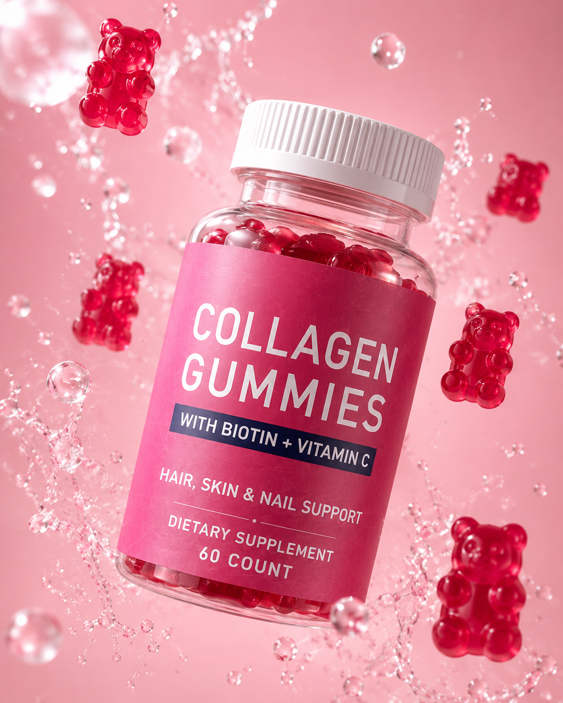 Soralia Collagen Gummies Biotin + Vitamin C | Hair, Skin & Nails | 60 Count.