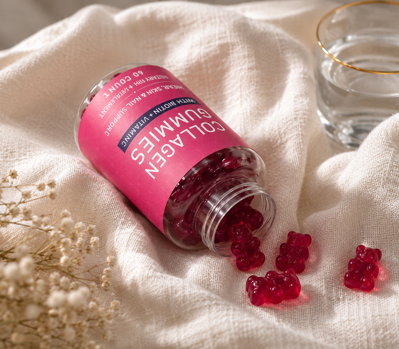 Soralia Collagen Gummies Biotin + Vitamin C | Hair, Skin & Nails | 60 Count.